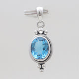 925 Sterling Silver Blue Topaz Pendants