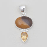 Mookaite & Citrine Silver Pendants