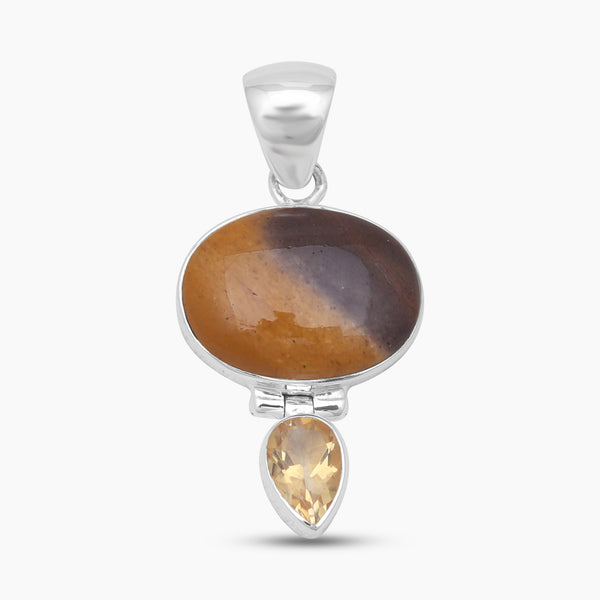 Mookaite & Citrine Silver Pendants