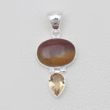 Mookaite & Citrine Silver Pendants