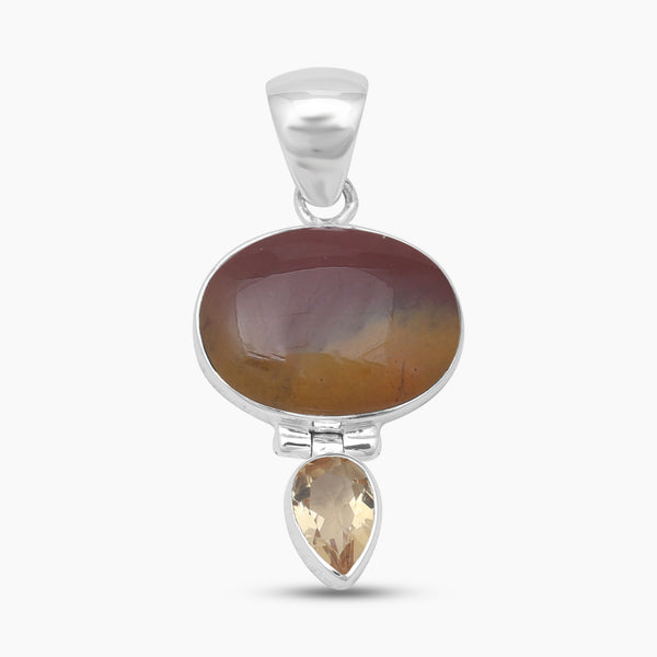 Mookaite & Citrine Silver Pendants