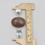 Boulder Turquoise Silver Drop Pendants