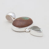Boulder Turquoise Silver Drop Pendants