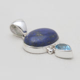 Lapis Lazuli & Topaz Silver Pendants