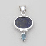 Lapis Lazuli & Topaz Silver Pendants