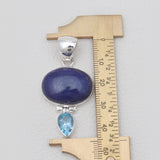 Lapis Lazuli & Topaz Silver Pendants