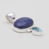 Lapis Lazuli & Topaz Silver Pendants