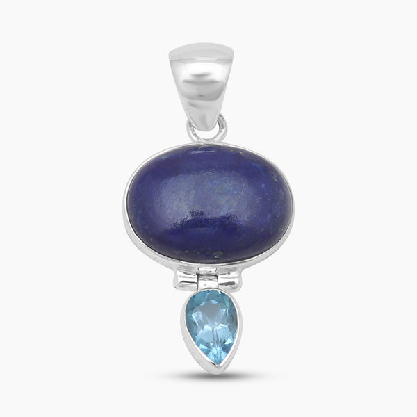 Lapis Lazuli & Topaz Silver Pendants