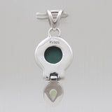 Malachite & Peridot Silver Drop Pendants