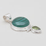 Chrysocolla & Smoky Quartz Silver Pendants