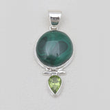 Chrysocolla & Smoky Quartz Silver Pendants