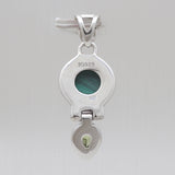Malachite & Peridot Silver Drop Pendants
