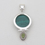 Chrysocolla & Smoky Quartz Silver Pendants