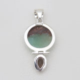 Chrysocolla & Smoky Quartz Silver Pendants