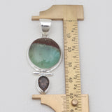 Chrysocolla & Smoky Quartz Silver Pendants