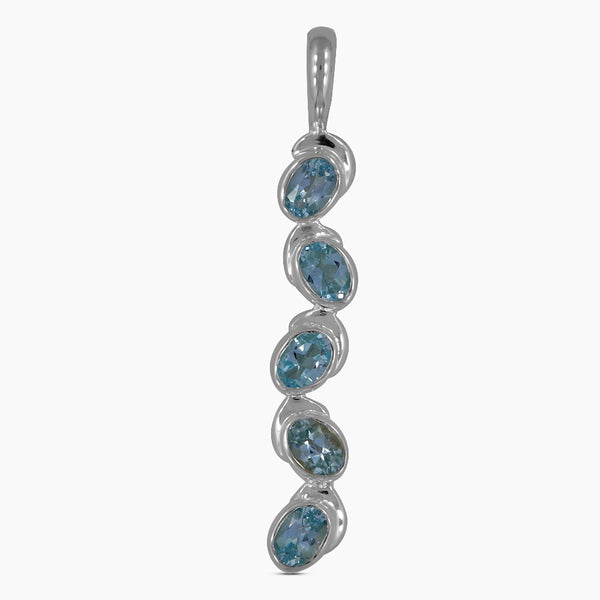 925 Silver Blue Topaz Pendants