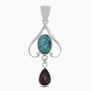 925 Sterling Silver Tibetan Turquoise Pendants