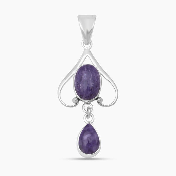 925 Sterling Silver Charoite Pendants