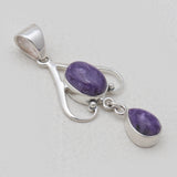 925 Sterling Silver Charoite Pendants