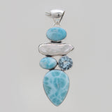 925 Sterling Silver Larimar Pendants