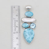 925 Sterling Silver Larimar Pendants