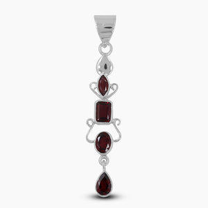 925 Sterling Silver Garnet Pendants