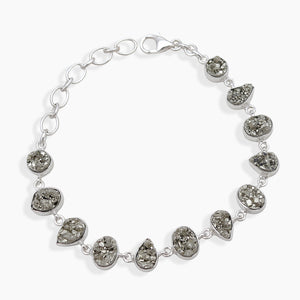 925 Sterling Silver Pyrite Druzy Bracelets