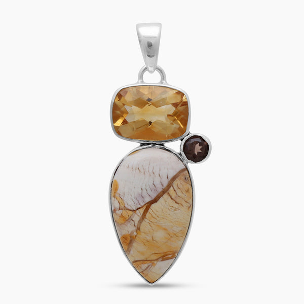 Brecciated Mookaite Silver Pendants