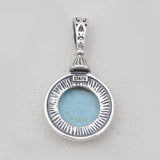 925 Sterling Silver Round Larimar Pendants