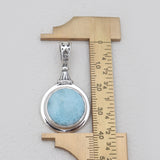 925 Sterling Silver Round Larimar Pendants
