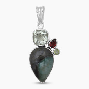 925 Sterling Silver Emerald Pendants