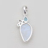925 Sterling Silver Rainbow Moonstone Pendants