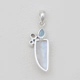 Rainbow Moonstone & Topaz Silver Pendants