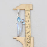 Rainbow Moonstone & Topaz Silver Pendants