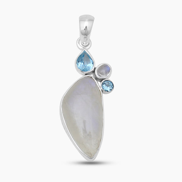 925 Sterling Silver Rainbow Moonstone Pendants