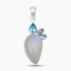 925 Sterling Silver Rainbow Moonstone Pendants