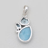 Larimar & Topaz Silver Designer Pendants