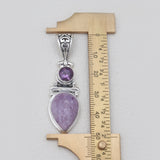 Rainbow Moonstone & Blue Topaz Silver Pendants