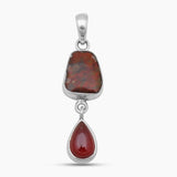 Ammolite & Hessonite Silver Pendants