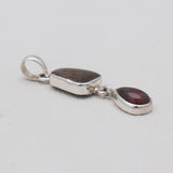 Ammolite & Hessonite Silver Pendants