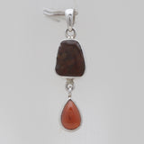 Ammolite & Hessonite Silver Pendants