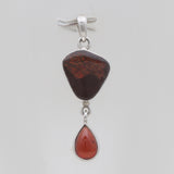 Ammolite & Hessonite Silver Pendants