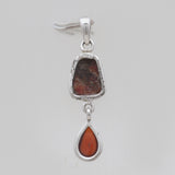 Ammolite & Hessonite Silver Pendants