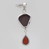 Ammolite & Hessonite Silver Pendants