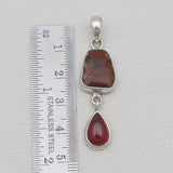 Ammolite & Hessonite Silver Pendants