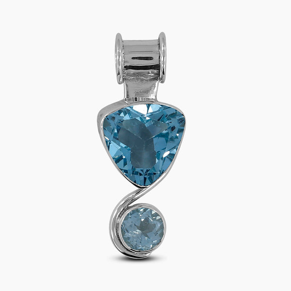 925 Sterling Silver Blue Topaz Pendants
