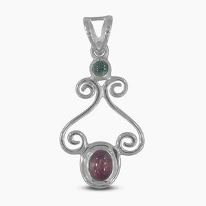 Multi Tourmaline Silver Pendants