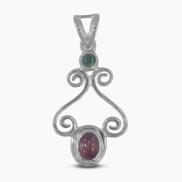 Multi Tourmaline Silver Pendants