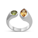 Amethyst and Citrine 925 Sterling Silver Ring