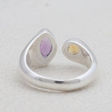 Amethyst and Citrine 925 Sterling Silver Ring